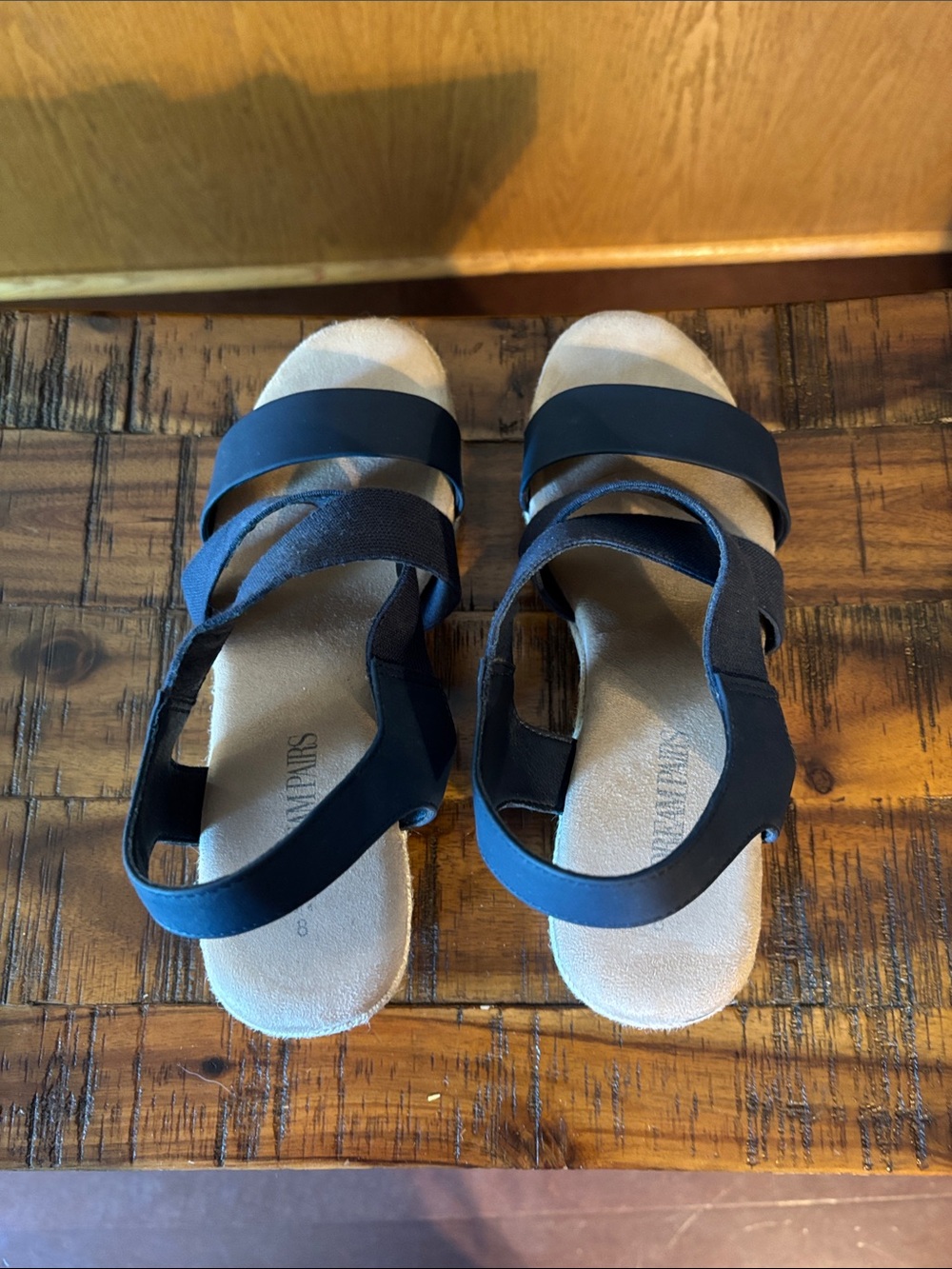 Dream Pairs, navy wedge sandal, 8